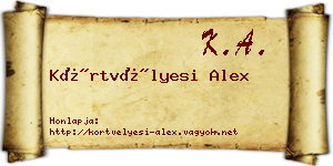 Körtvélyesi Alex névjegykártya