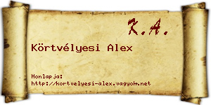 Körtvélyesi Alex névjegykártya
