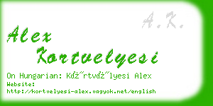 alex kortvelyesi business card